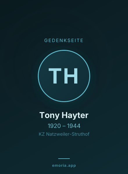 Gedenkportrait von Tony Hayter