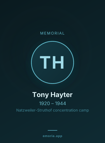 Memorial portrait of Tony Hayter