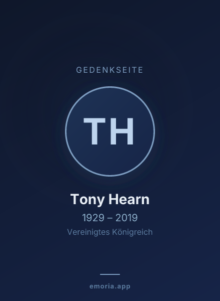 Gedenkportrait von Tony Hearn