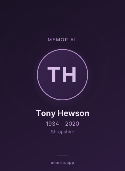 Memorial portrait of Tony Hewson