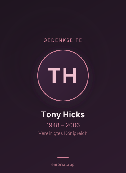 Gedenkportrait von Tony Hicks