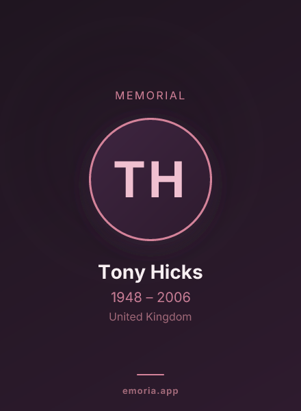 Memorial portrait of Tony Hicks
