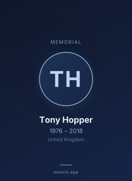 Memorial portrait of Tony Hopper