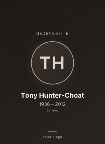 Gedenkportrait von Tony Hunter-Choat