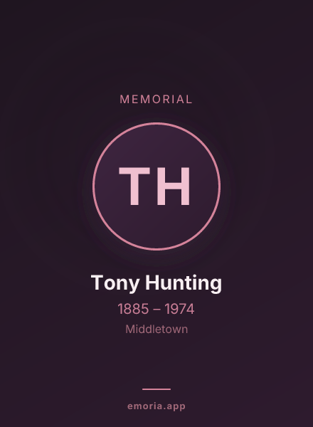 Memorial portrait of Tony Hunting
