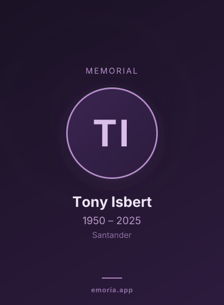 Memorial portrait of Tony Isbert