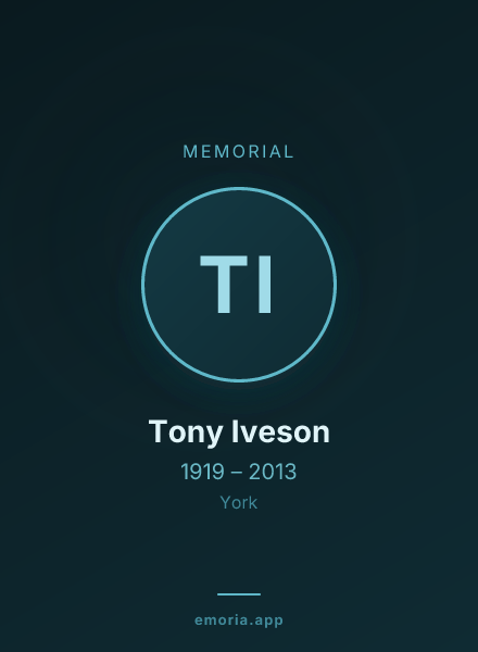Memorial portrait of Tony Iveson