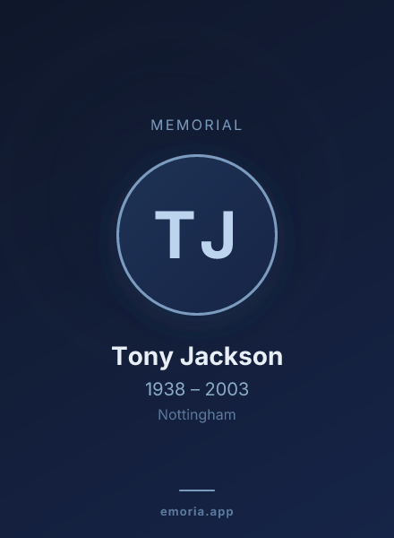 Memorial portrait of Tony Jackson
