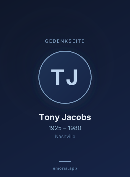 Gedenkportrait von Tony Jacobs