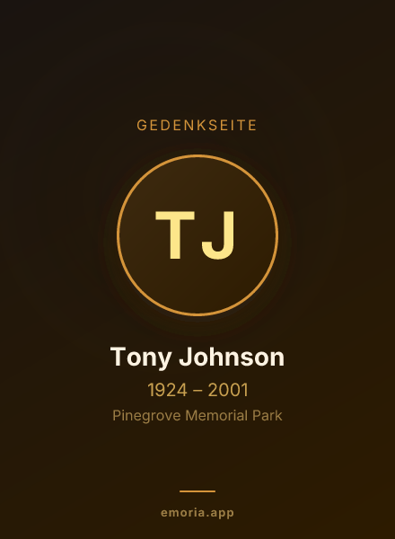 Gedenkportrait von Tony Johnson