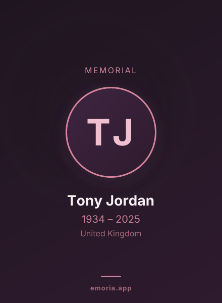 Memorial portrait of Tony Jordan