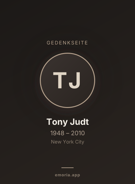 Gedenkportrait von Tony Judt