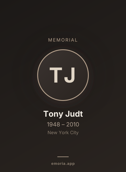 Memorial portrait of Tony Judt