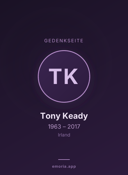 Gedenkportrait von Tony Keady