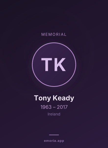 Memorial portrait of Tony Keady