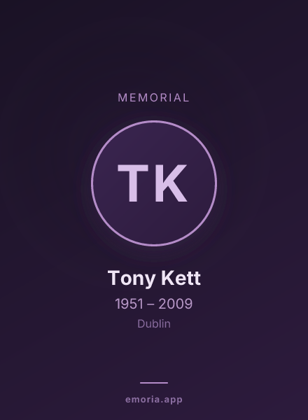 Memorial portrait of Tony Kett