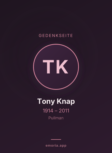 Gedenkportrait von Tony Knap