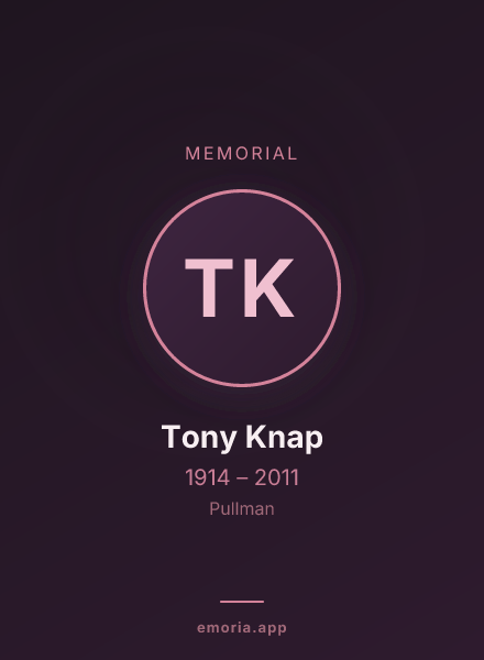 Memorial portrait of Tony Knap