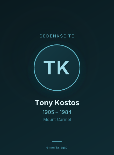 Gedenkportrait von Tony Kostos