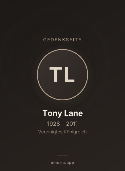 Gedenkportrait von Tony Lane