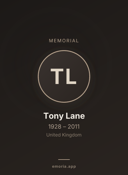 Memorial portrait of Tony Lane