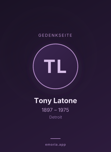 Gedenkportrait von Tony Latone