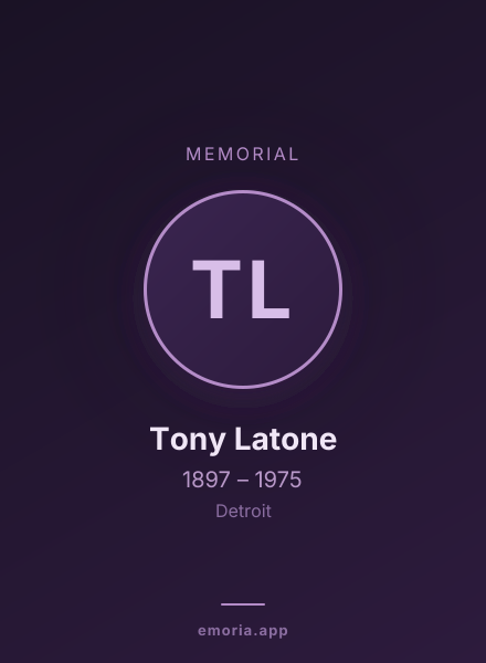 Memorial portrait of Tony Latone