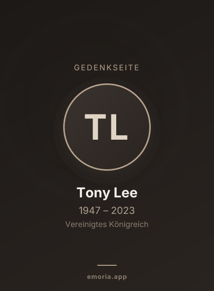 Gedenkportrait von Tony Lee