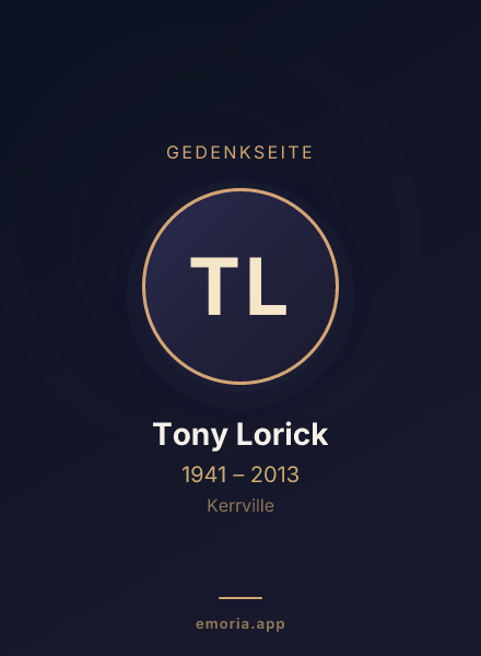 Gedenkportrait von Tony Lorick