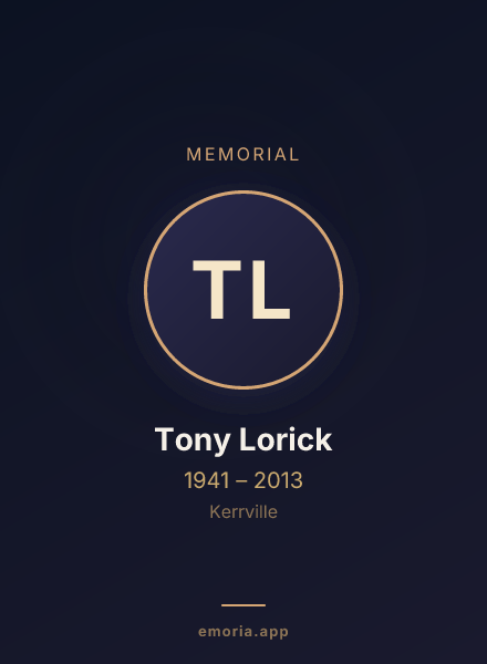 Memorial portrait of Tony Lorick