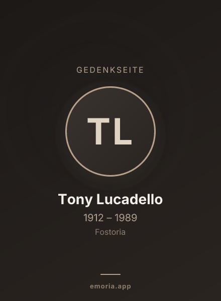 Gedenkportrait von Tony Lucadello