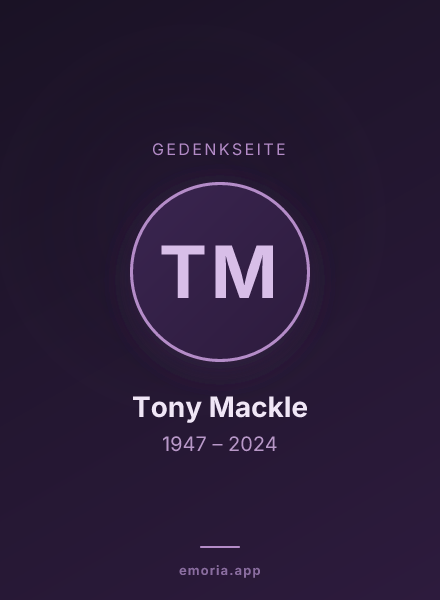 Gedenkportrait von Tony Mackle