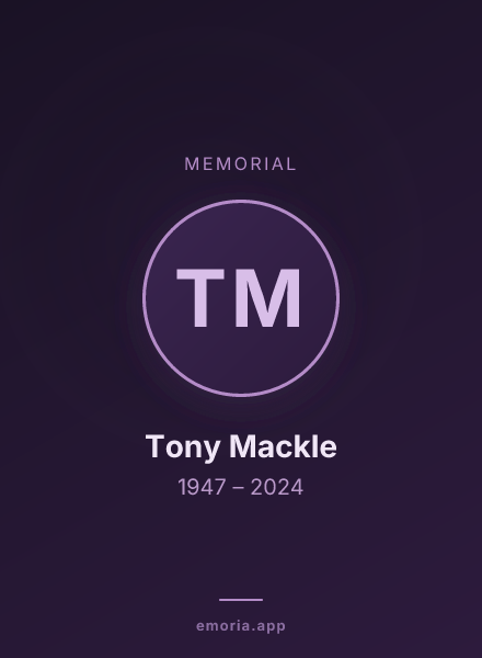 Memorial portrait of Tony Mackle