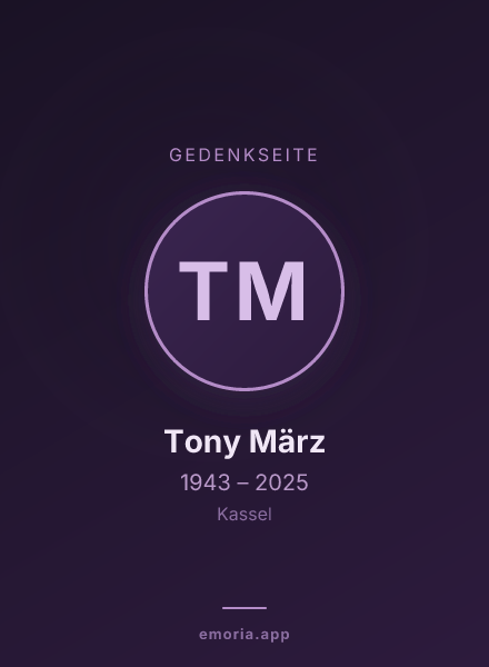 Gedenkportrait von Tony März