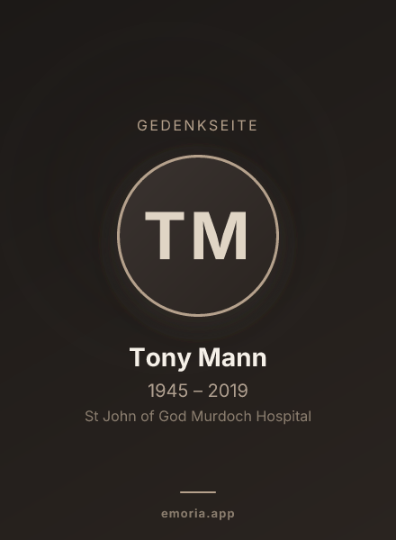 Gedenkportrait von Tony Mann