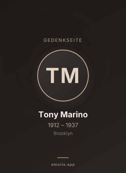 Gedenkportrait von Tony Marino