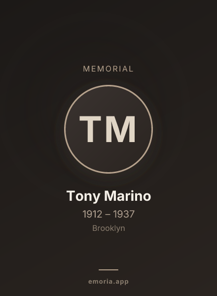 Memorial portrait of Tony Marino