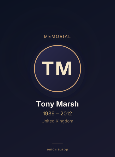 Memorial portrait of Tony Marsh