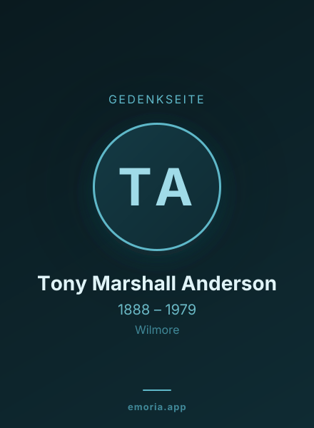 Gedenkportrait von Tony Marshall Anderson