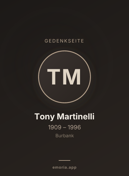 Gedenkportrait von Tony Martinelli
