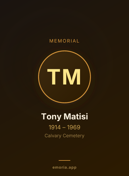 Memorial portrait of Tony Matisi