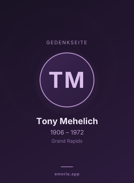 Gedenkportrait von Tony Mehelich