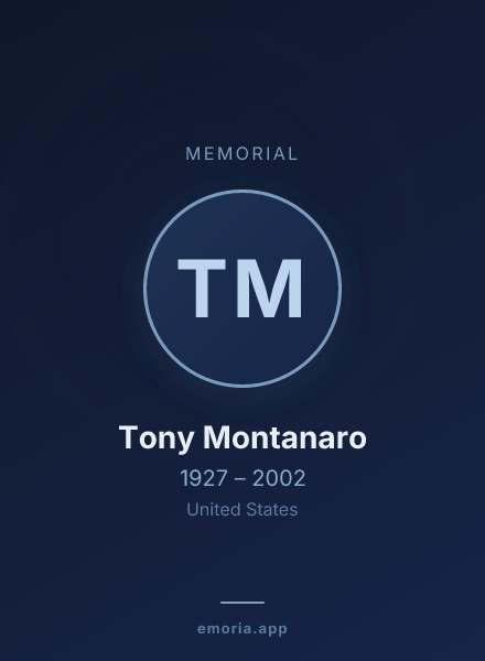 Memorial portrait of Tony Montanaro