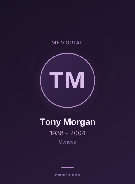 Memorial portrait of Tony Morgan
