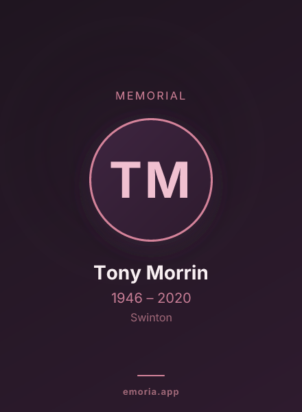 Memorial portrait of Tony Morrin