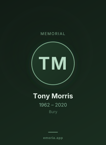 Memorial portrait of Tony Morris