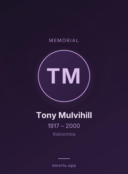 Memorial portrait of Tony Mulvihill