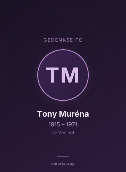 Gedenkportrait von Tony Muréna