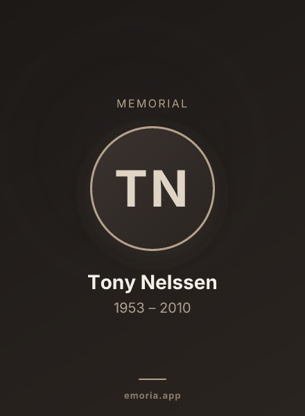 Memorial portrait of Tony Nelssen