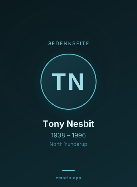 Gedenkportrait von Tony Nesbit